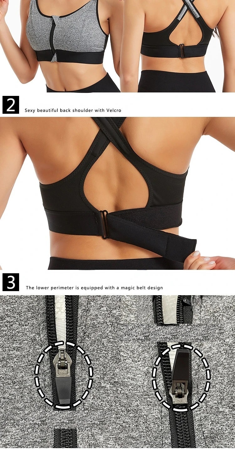 Front zip Yoga Sport Bra For Women